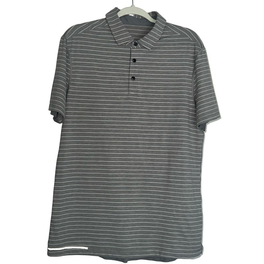 Lululemon Gray Performance Golf Short Sleeve Casual Polo Shirt. Size Large.